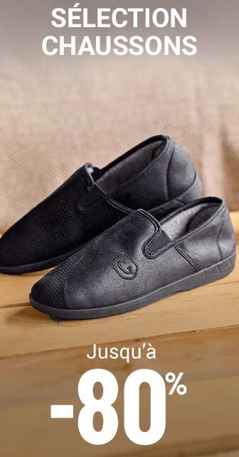 Sélection chaussons homme jusqu'à -80%