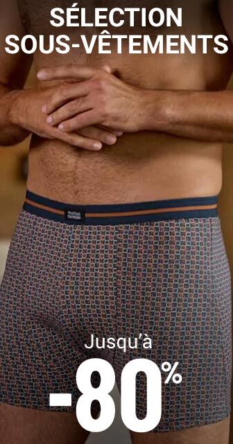 Sous-vêtements homme jusqu'à -80%