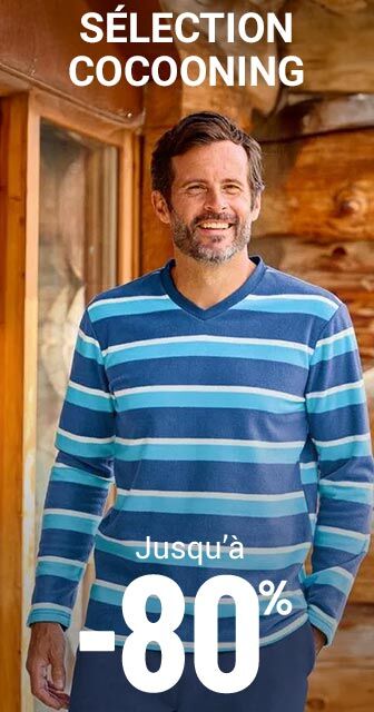 Vêtements cocooning homme jusqu'à -80%