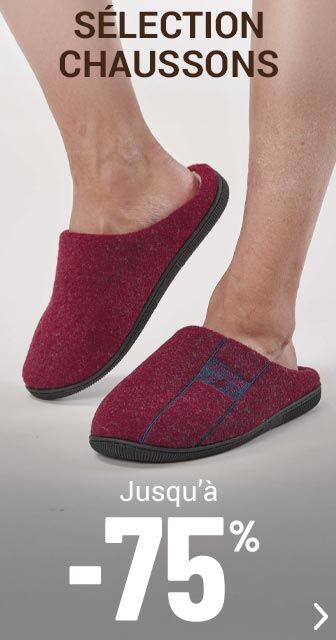 Sélection chaussons homme jusqu'à -75%