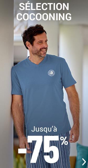 Vêtements cocooning homme jusqu'à -75%