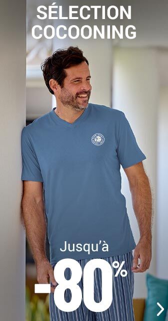 Vêtements cocooning homme jusqu'à -80%