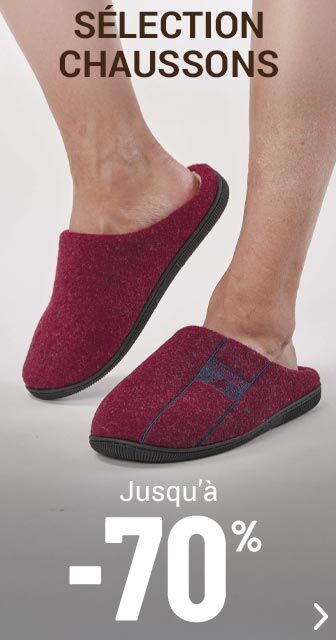 Sélection chaussons homme jusqu'à -70%