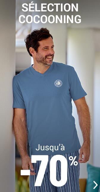 Vêtements cocooning homme jusqu'à -70%
