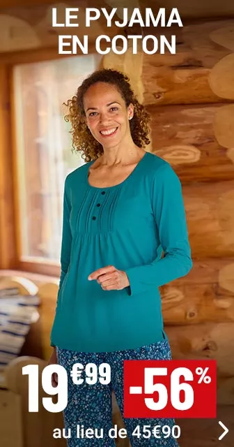 Le pyjama en coton à 19€99 au lieu de 45€90