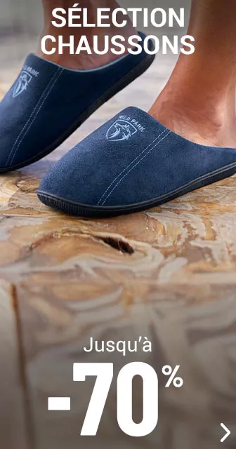 Sélection chaussons homme jusqu'à -70%