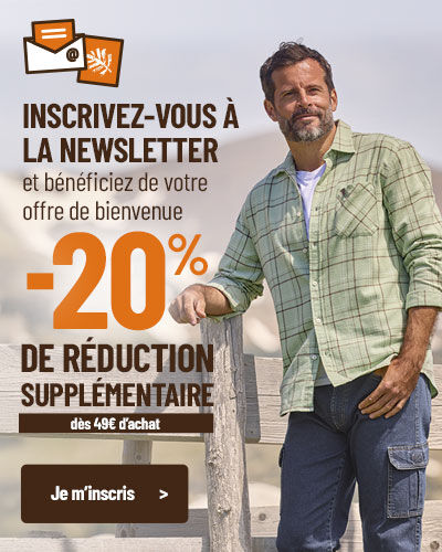 -20% offerts en vous inscrivant à la newsletter