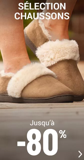 Chaussons femme jusqu'à -80%