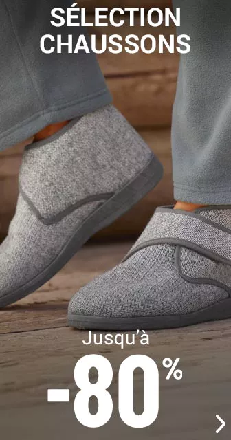 Sélection chaussons homme jusqu'à -80%
