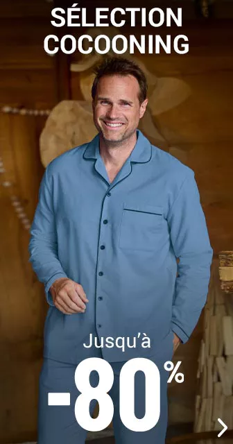 Vêtements cocooning homme jusqu'à -80%