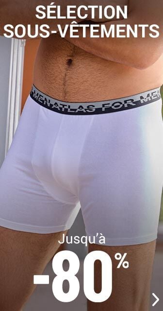 Sous-vêtements homme jusqu'à -80%
