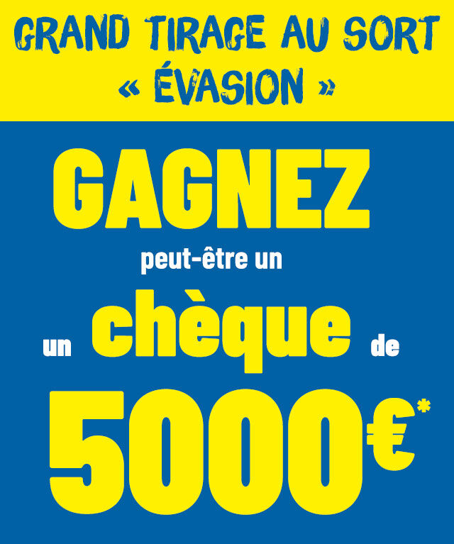 Grand tirage au sort pour tenter de gagner un chèque de 5000 euros