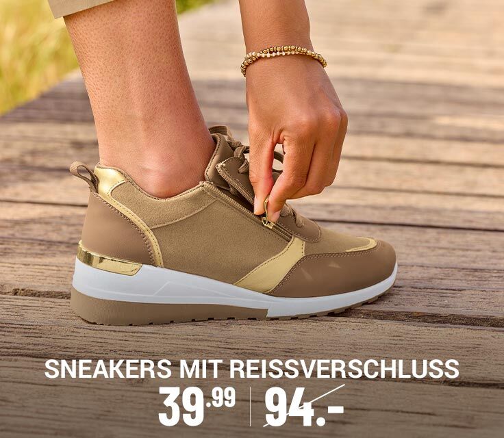 Sneakers mit Schnürung und Reissverschluss