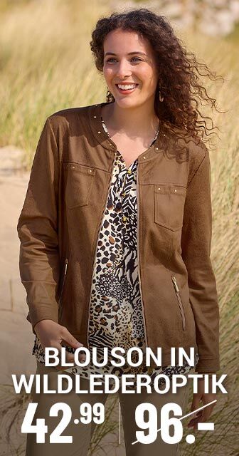 Blouson in Wildlederoptik mit Ziernieten