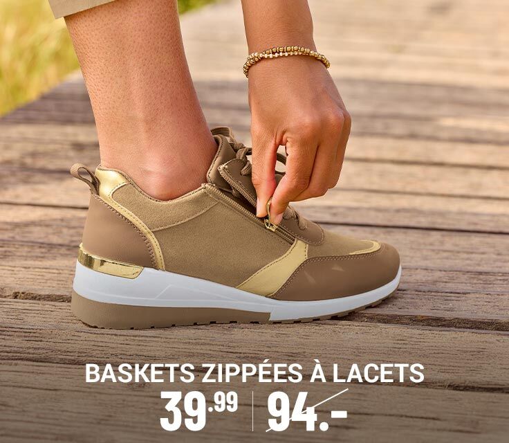 Baskets Zippées à Lacets