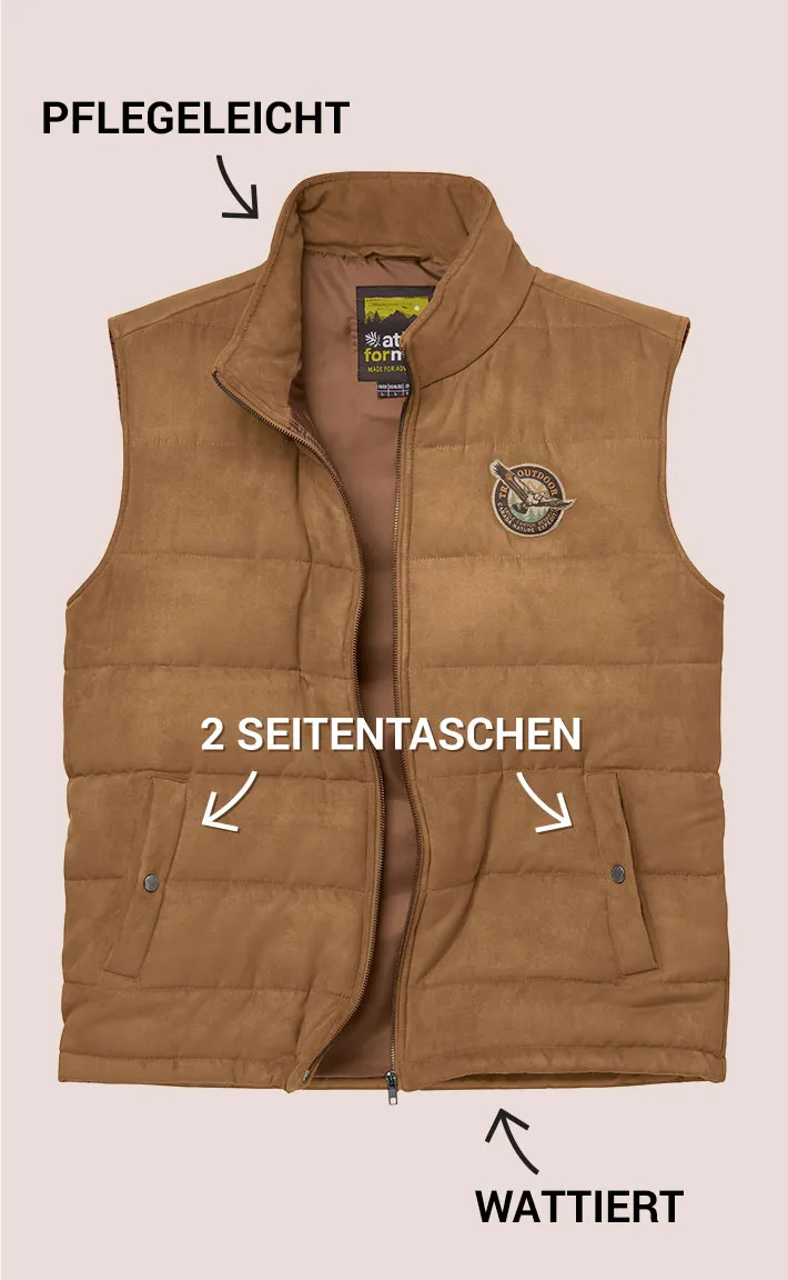 beige steppweste herren