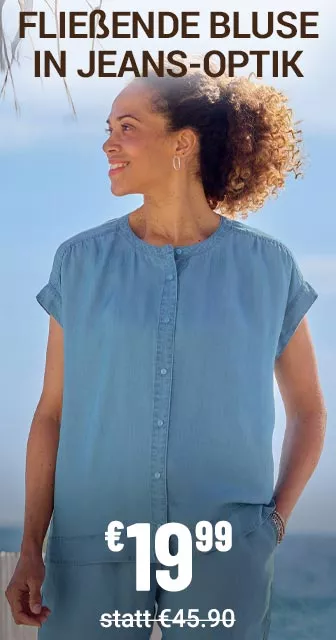 Leichte Bluse in Jeans-Optik