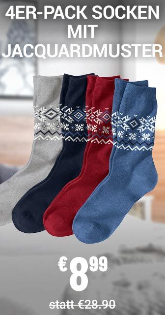 4er-Pack Socken mit Jacquardmuster
