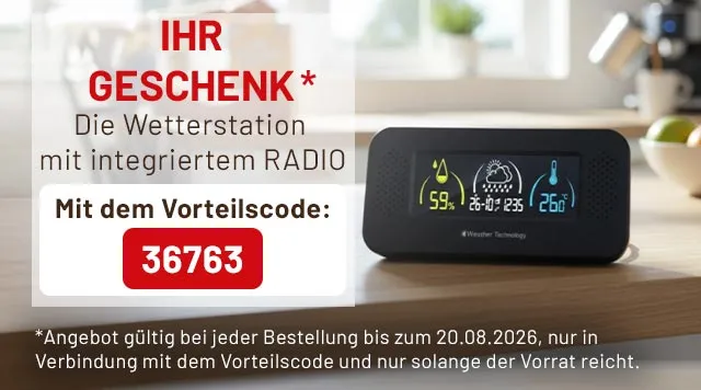Die Wetterstation mit integrierten Radio mit dem Vorteilscode: 36763