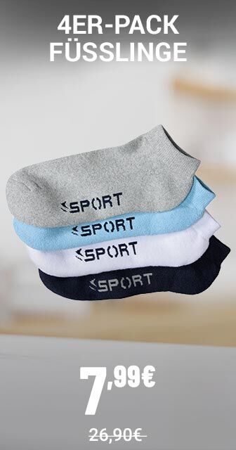 4er-Pack Füßlinge „Sport“