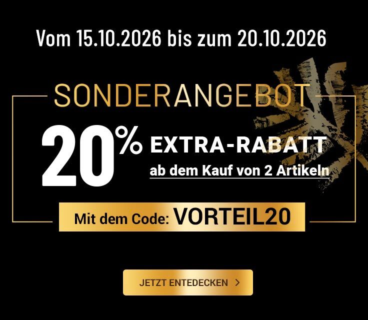 Sonderangebot: 20% Rabatt ab dem Kauf von 2 Artikeln