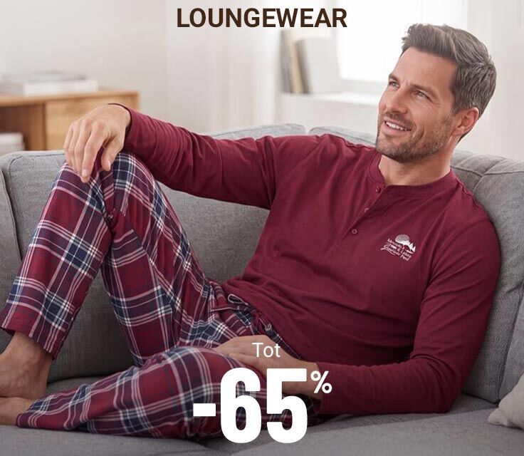 Loungewear tot min 65 procent