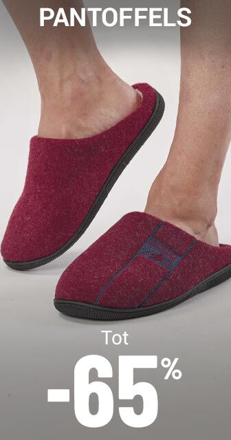Pantoffels tot min 65 procent