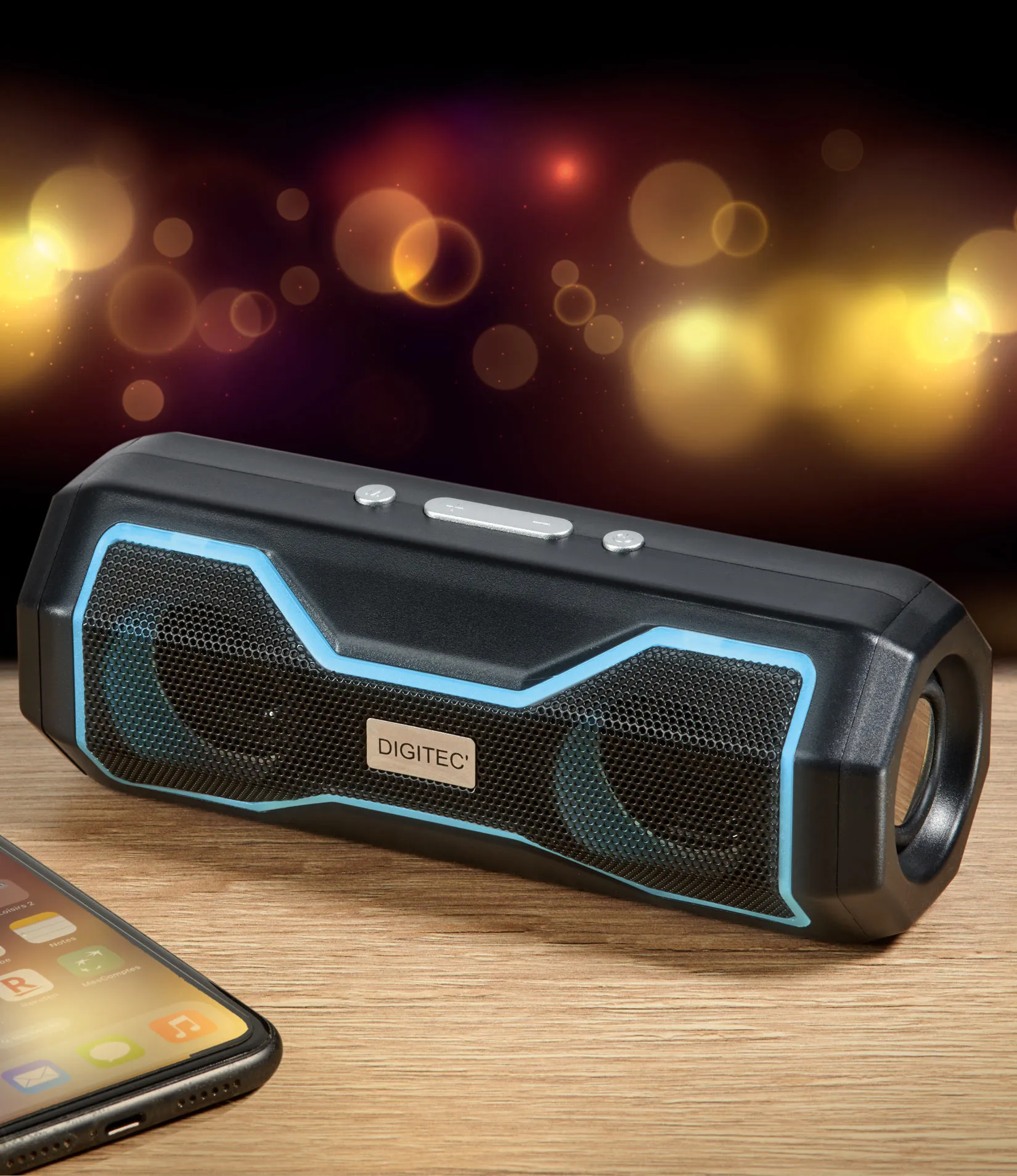 Draadloze lichtgevende speaker met geïntegreerde radio 