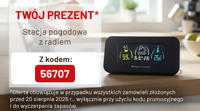 Stacja pogodowa z radiem - Z kodem: 56707