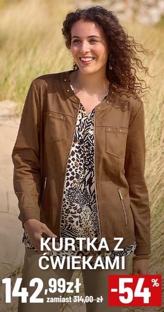 Kurtka z imitacji zamszu z ćwiekami