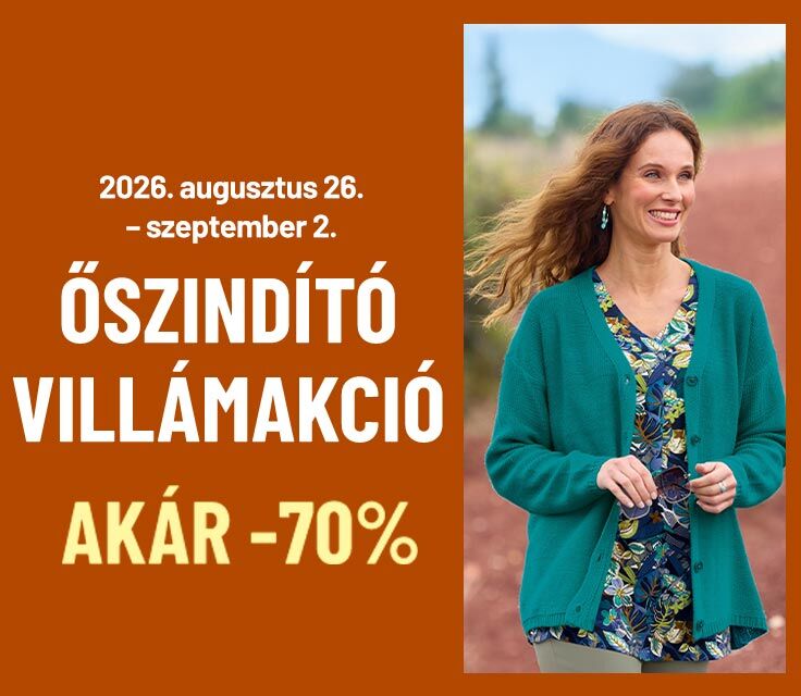 őszindító villámakció akár 70 százalék kedvezménnyel
