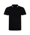 AWDis Mens Stretch Tipped Piqu Polo Shirt (Black/White) - UTPC3155