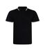 AWDis Mens Stretch Tipped Piqu Polo Shirt (Black/White) - UTPC3155-1