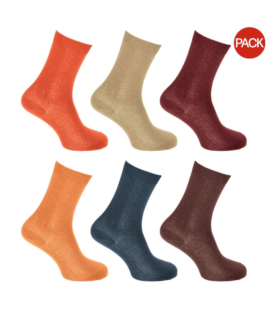 Chaussettes non élastiquées femme marron / bleu marine / jaune / violet / vert / corail Generic-1