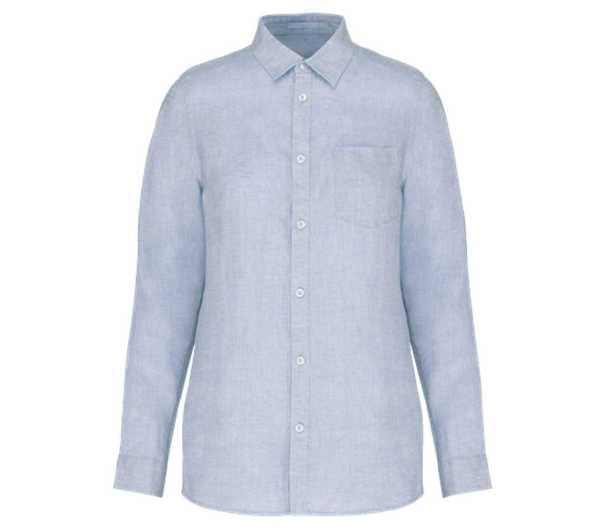 Chemise en lin - Femme - PATS505 - bleu linen-1