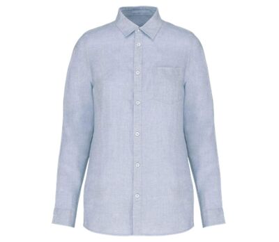 Chemise en lin - Femme - PATS505 - bleu linen