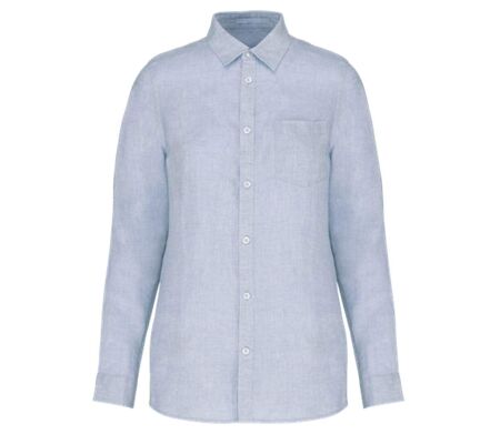 Chemise en lin - Femme - PATS505 - bleu linen