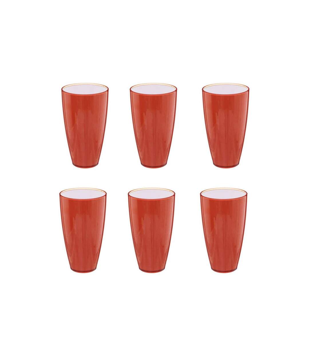 Lot de 6 Verres en Plastique Réutilisable Square 50cl Rose-1