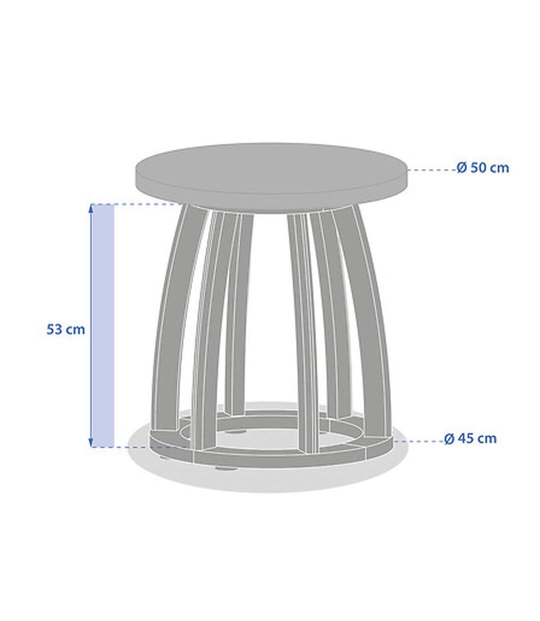 Table de jardin d'appoint ronde en bois et béton LEMINDO - Marron-3