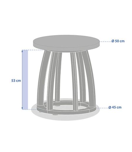 Table de jardin d'appoint ronde en bois et béton LEMINDO - Marron