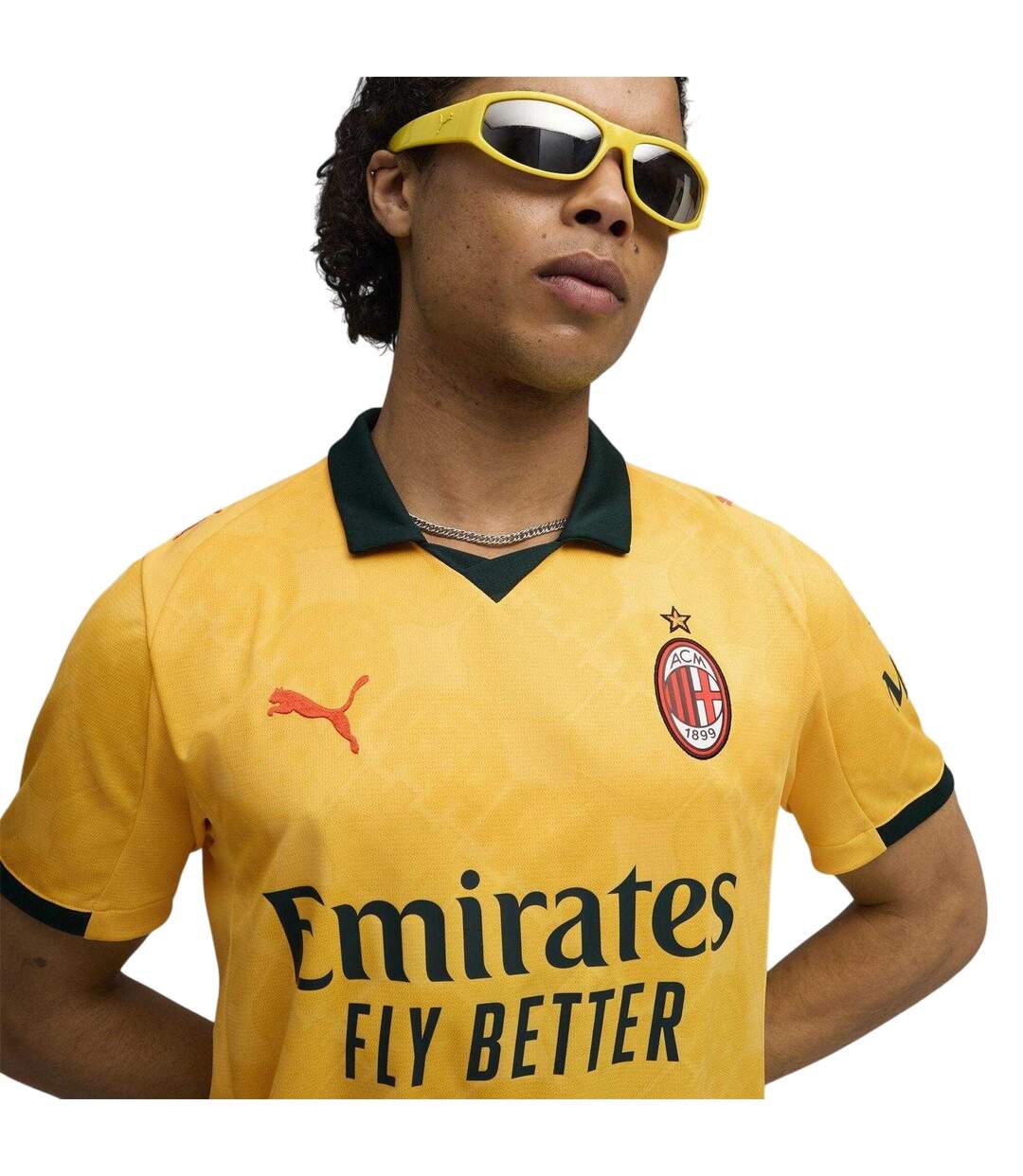 Mens 2025/2026 Ac Milan Third Jersey Yellow Green Puma-4