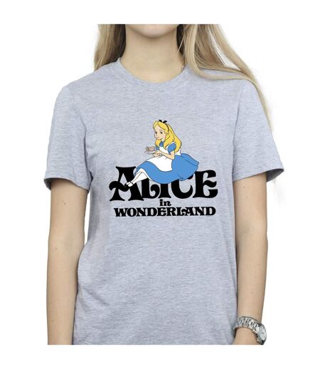 Disney - T-shirt ALICE IN WONDERLAND TEA DRINKER CLASSIC - Femme (Gris sportif) - UTBI9023