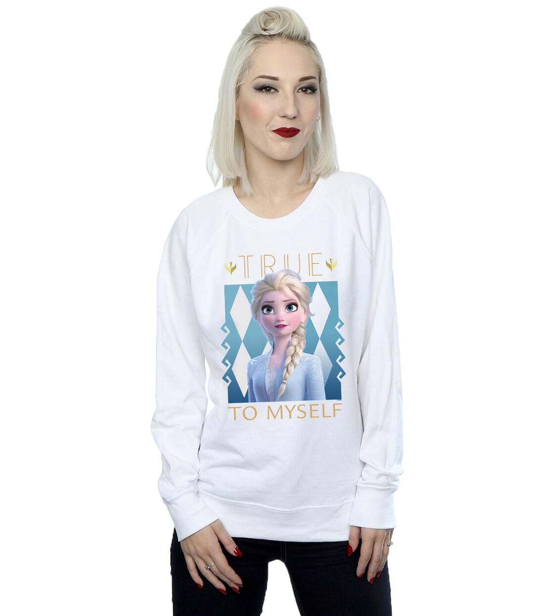 Disney - Sweat FROZEN ELSA TRUE TO MYSELF - Femme (Blanc) - UTBI18901-2