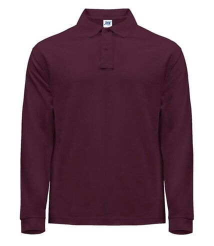 Polo manches longues - Homme - JK215 - rouge bordeaux