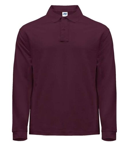 Polo manches longues - Homme - JK215 - rouge bordeaux