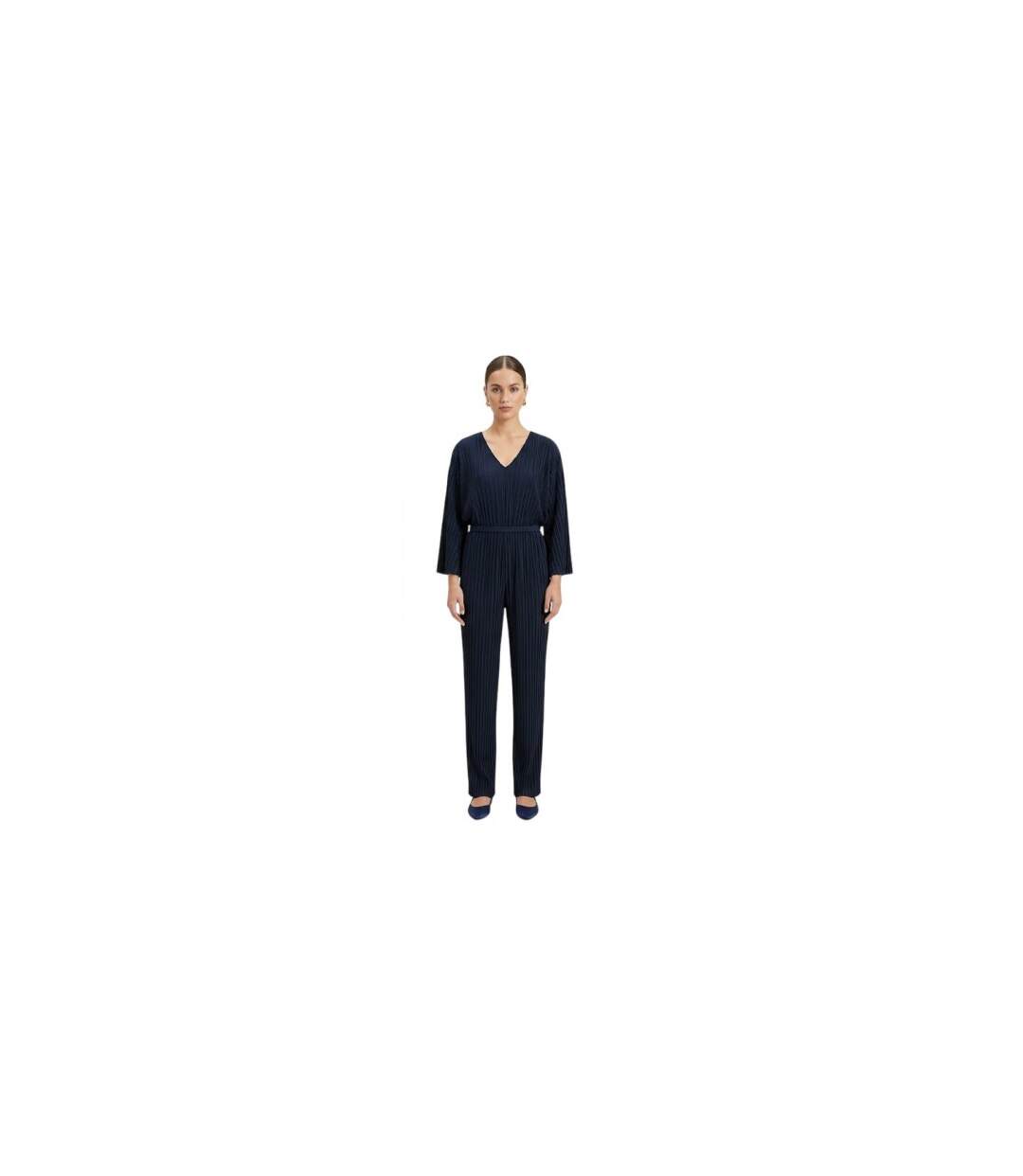 Combinaison Manches Style Blouson Motif/style Plissé Femme Bleu Boss-1