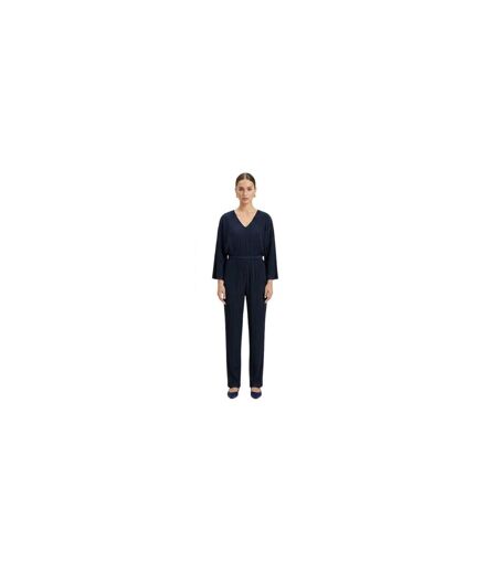 Combinaison Manches Style Blouson Motif/style Plissé Femme Bleu Boss