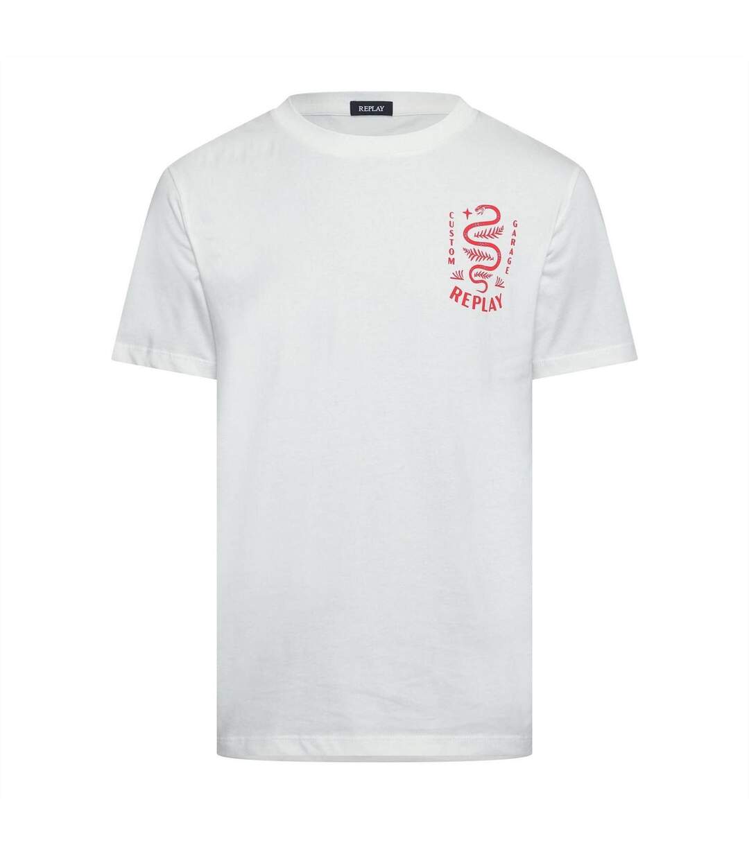 T-shirt Motif/style Serpent Homme Blanc Replay-1