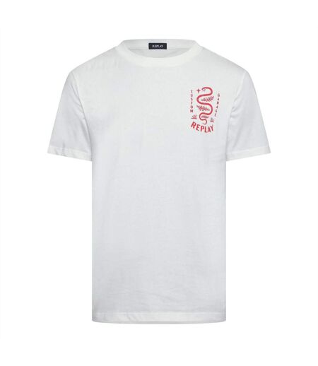 T-shirt Motif/style Serpent Homme Blanc Replay