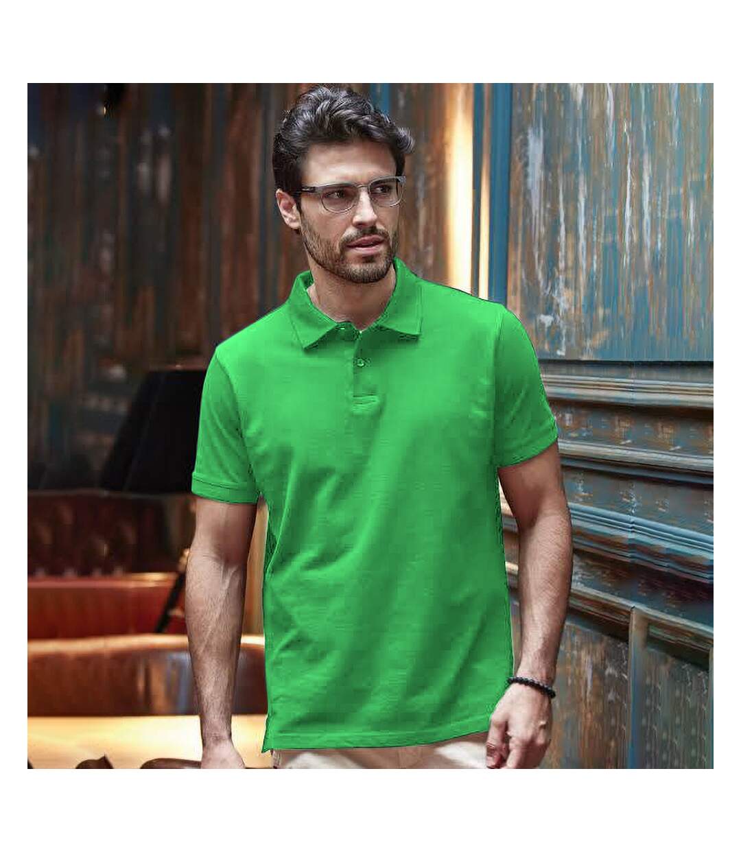 Polo à manches courtes homme vert Tee Jays